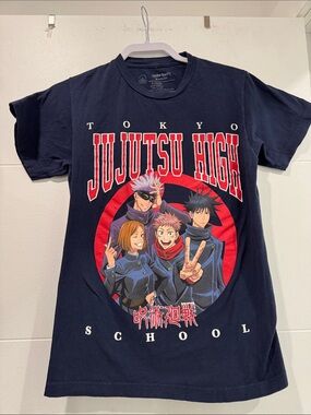 Jujutsu Kaisen T-Shirt Mens Small Navy Blue Good Tokyo Jujutsu High‎ Graphic Tee